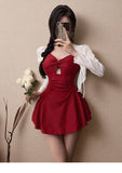 Swimsuit one-piece slimming and conservative skirt for girls, soaking in hot springs for vacation, swimsuit for women, summer