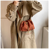 2026 Soft Commuting Crossbody Bags Faux Suede Sewing Hot Sale Bags for WomenThread Solid Color String Women's Handbags