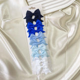 10Pcs/card Grosgrain Ribbon Bows Hair Clips For Girls Small Trailing Bowknots Hairpins Headwear Kids Hair Accessories