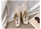 Breathable Mesh Linen Slippers For Women Summer Flat Shoes Anti-slip Female Indoor Outdoor Slides Office Lady Walking Sandals