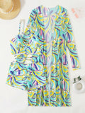 3 Pieces Sexy Print Bikini 2026 Women High Waist Swimsuit & Kimono Swimwear Female Lady Bathing Suit Swimming Summer Beachwear