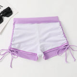 Drawstring Front Shorts Bikinis 2026 High Waist Swimsuit Women Swimwear Female Bathers Bathing Swimming Swim Suit Beachwear