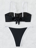 Splicing Mini Micro Thong Bikini Female Swimsuit Women Bandeau Swimwear Two-pieces Bikini Set Brazilian Bather Bathing Suit Swim