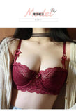 Aesthetic French Lace Minimizer Bra - Thin Strap Bralette Reduces Full Bust, Elegant Lift & Seamless Design MOYISU Sexy Panty BB