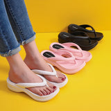 Thick Sole Wedges Flip Flops For Women 2025 Summer Clip  Platform Sandals Woman Non-slip Beach Slippers Girls Outdoor Slides