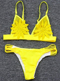 3D Flower Wrinkled Crinkled Bikini 2026 Women Bikinis Female Brazilian Swimwear Two pieces Swimsuit Bikini Set Bathing Suit Swim