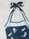 2026 Halter Swimsuit One Piece Printed Swimwear Women Sexy Vintage Bathers Bathing Swimming Swim Suit Female Beachwear