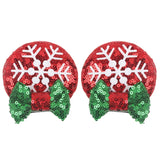 Christmas 2.8"Mouse Ears Hair Clips For Children Sequins Bow Hairpins Girls Festival Party DIY Hair Accessories