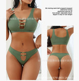 Sexy seamless underwear set push-up bra vest sports breathable push-up set