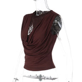 FDYOUI Elegant Lace Patchwork Tank Tops 2026 Summer See-through Sleeveless T-shirt Ladies Folds Slim Corset Crop Top High Street