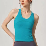 Women's One Piece Yoga Sports Vest Stretch I-Shaped Running Fitness Slimming Short Style Camisole Outerwear