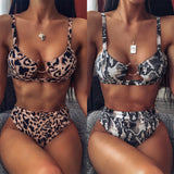 5 Colors Sexy Bikini Women High Waist Swimsuit Swimwear Female Leopard Bikinis Set Bathing Suit Push Up Biquinis Feminino 2026