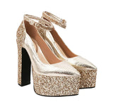 Spring and Autumn New Pattern Fashion European Style Super-high Heel Women's Shoes Banquet Sequin Sexy High-heeled Women Shoes