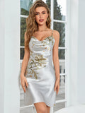 Floral Print Women's Night dress Spaghetti Strap Vintage Floral Print Elegant Luxury Sleepwear