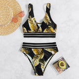 Sexy Mesh Tape Bikini 2026 Women High Waist Swimsuit Printed Swimwear Female Lady Bathing Suit Swimming Summer Beachwear