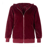 Phantasy Women's Hoodies Women Clothing Streetwear New Style Fashion Hooded Imitation Fur Plush Coat Solid Color Jacket Female