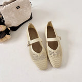 Women Leisure Flats Breathable Mesh Spring Summer Flat Shoes For Female Daily Walking Shoes Square Toe Ladies Fashion Footwear