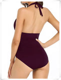 Ruched Wrinkled One Piece Swimsuit Women Swimwear Female Monokini Backless Swimsuits 2025 Bathing Suit Swim Beach Wear Bodysuit