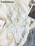XS - L New Snake Skin U Neck Cut Out One Piece Swimsuit Women Swimwear Female Cross Back Monokini Bather Bathing Suit Swim V7990