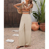 Phantasy Bohe Jumpsuit Women Casual Strap Embroidery Long Pants Fashion Sleeveless Jumpsuit Lady Summer Vacation Streetwear