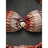 Printed Halter Bandeau Bikini Female Swimsuit Women Swimwear Two-Pieces Bikini Set High Leg Cut Bather Bathing Suit Swim V8338