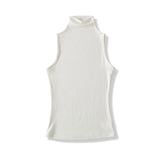 Spring Pure Desire Hot Girl Style Elastic Slim Fit Half High Collar Inner Layer Base Shirt Vest Solid Color Casual Fashion L25M