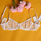 Toucheart Sexy Lingerie Set for Women Solid Color Mesh See-through Plunge Women's Sexy Garters Interesting Underwear 3-piece Set