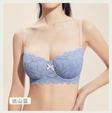 Full Bust French Lace Bralette Wireless Support for Women Plus Size Full Coverage T-Shirt Bra Anti Sagging Comfort MOYISU Sexy
