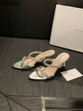 2026 New Style Luxury Rhinestone Slippers For Women's Slip-on Elegant Princess Dress Shoes Top Quality Pumps Fashion Sandals