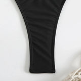 2025 European and American New Solid Color Special Mesh Four-piece Beach Swimsuit Sexy Bikini Burkini Muslim Swimwear