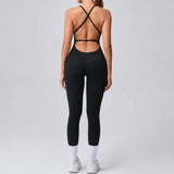 Women's Yoga Jumpsuits Sports Fitness Hip-lifting Cross Beauty Back Adjustable Straps One-piece Training Workout Gym Bodysuits