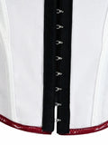 Glossy Patent Leather Bustier with Adjustable Straps & Hook Front Closure, Vintage Steampunk Shapewear for Waist Training