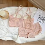 Sexy Lolita Bra Set for Women Wireless Push Up Bralette Lace Sexy Lingerie Set for Small Bust Gathering No Underwire MOYISU S-XL