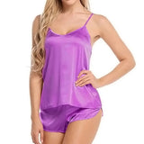Women Satin Pajama Shorts Sets Mujer Strap Sleeveless Sexy Sleepwear Suit 2PCS  V-Neck Cami Top Short Lingerie Female Nightwear