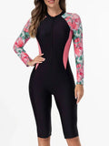 2026 Zipper Slim Swimsuit Women Long Sleeve & Knee One Piece Swimwear Female Bather Bathing Swimming Swim Surf Suit Beachwear