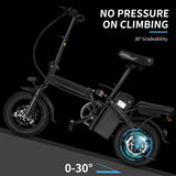 1Year Warranty 500W Adult Electric Bike 20MPH 48V10.4Ah with Dual Disc Brake 14 Inches Folding Electric Bike 22 Mile Range