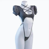 Backless Sexy Straps Bandage Underwear Set One-piece Bikini Costume Women Pajamas Lingerie Uniform Cosplay