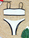Sexy High Cut Leg Brazilian Bikini Women Swimwear Female Swimsuit Two-Pieces Bikini Set Padded Bather Bathing Suit Swim V8316