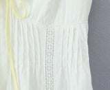 White Lace Dress Summer Women's Dress Bowknot Back Tie Up Short Beach Vestidos Female Sleeveless Mini Casual Cotton Dress 2025