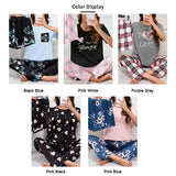 Women's Pajamas 3-Piece Set Sleepwear Home Clothes Autumn Short Sleeve Top with Shorts & Long Pants Loungewear Short Suit Pyjama