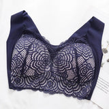 Shockproof Push-up Wireless Yoga Daily Bra Women Bra Wide Shoulder Strap Hollow Out Lace Seamless Thin Anti-exposure Comfort