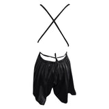 Sexy Lingerie Women's Sexy Dress With Wooden Ear Edge Deep V Neck Neck Tie Backless Sexy Lingerie Set 3x