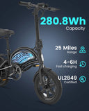 【1 Year Warranty】DYU D3F Electric Bicycle Peak 500W Motor 36V7.8AH Lithium Battery Electric Bike,20mph city E-bike UL2849