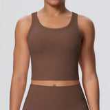 Women's Yoga Vest Shockproof Fixed Cup Beauty Back Yoga Top Outdoor Sports Running Fitness Vest
