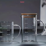 Glass Measuring Cup Jug With Lid And Insulated Handle