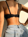 Hot Selling Women's Sexy Lace Deep V Bra With Steel Ring Gathering Push Up Adjustable Shoulder Straps Daily Casual UnderwearU054