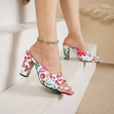 Women Slippers Chunky Fashion Sandals New Shoes Slingback Flip Pumps Femme Slides