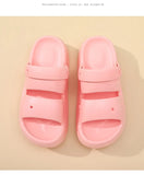 Women Summer Platform Sandals Thick Sole Home Street Slippers Soft EVA Girls Student Daily Walking Shoes 2 Way Wear Sandalias