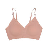 Seamless Ice Silk Ultra-Thin Breathable Bra Comfortable Breathable Underwear Women's Suspender Wavy Sexy Push-up Vest
