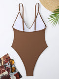 2026 Sexy Solid Swimsuit One Piece High Cut Swimwear Women V neck Backless Bathers Bathing Swimming Swim Suit Female Beachwear